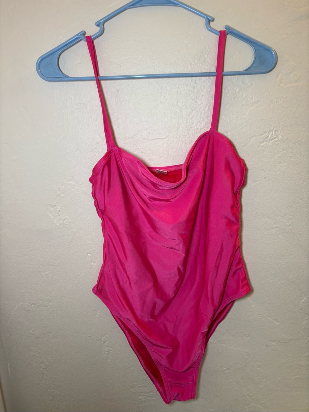 Relleciga Pink One-Piece Swimsuit with Cowl Neck